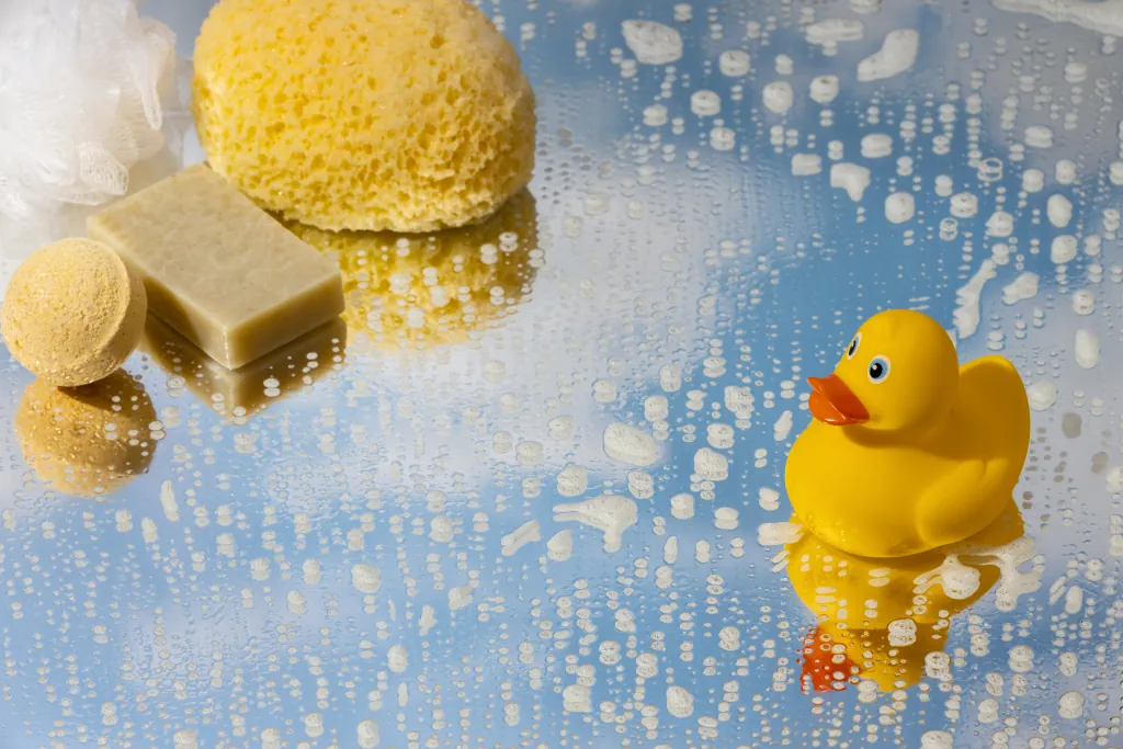 Sponge and clean baby toys